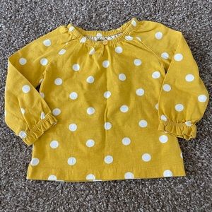 Yellow polka dot blouse
